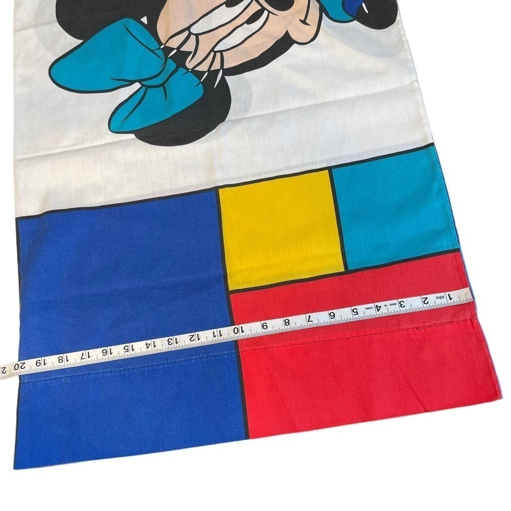1 Vintage Double Sided Micky And Mini Mouse Pillow Case Primary Color Block - Picture 6 of 6